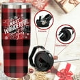 thumbnail image 4 of 30oz Christmas Tumbler with Handle and Straw, Stainless Steel Vacuum Insulated Flip Straw 30 oz Buffalo Coffee Tumbler, Spill Proof Travel Mug, Merry Christmas Decor Gifts for Women, 4 of 6