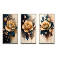 thumbnail image 2 of Designart "Roses in Yellow and Blue Hues I" Floral & Botanical Framed Wall Art Set Of 3 - Yellow Rose Frame Gallery Wall Set For Home Decor, 2 of 6
