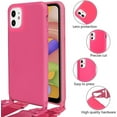 thumbnail image 6 of Silicone Case Compatible with iPhone 12, Adjustable Crossbody Necklace, Lanyard Neck Strap Protective Case Cover (Rose Red, iPhone 12), 6 of 14