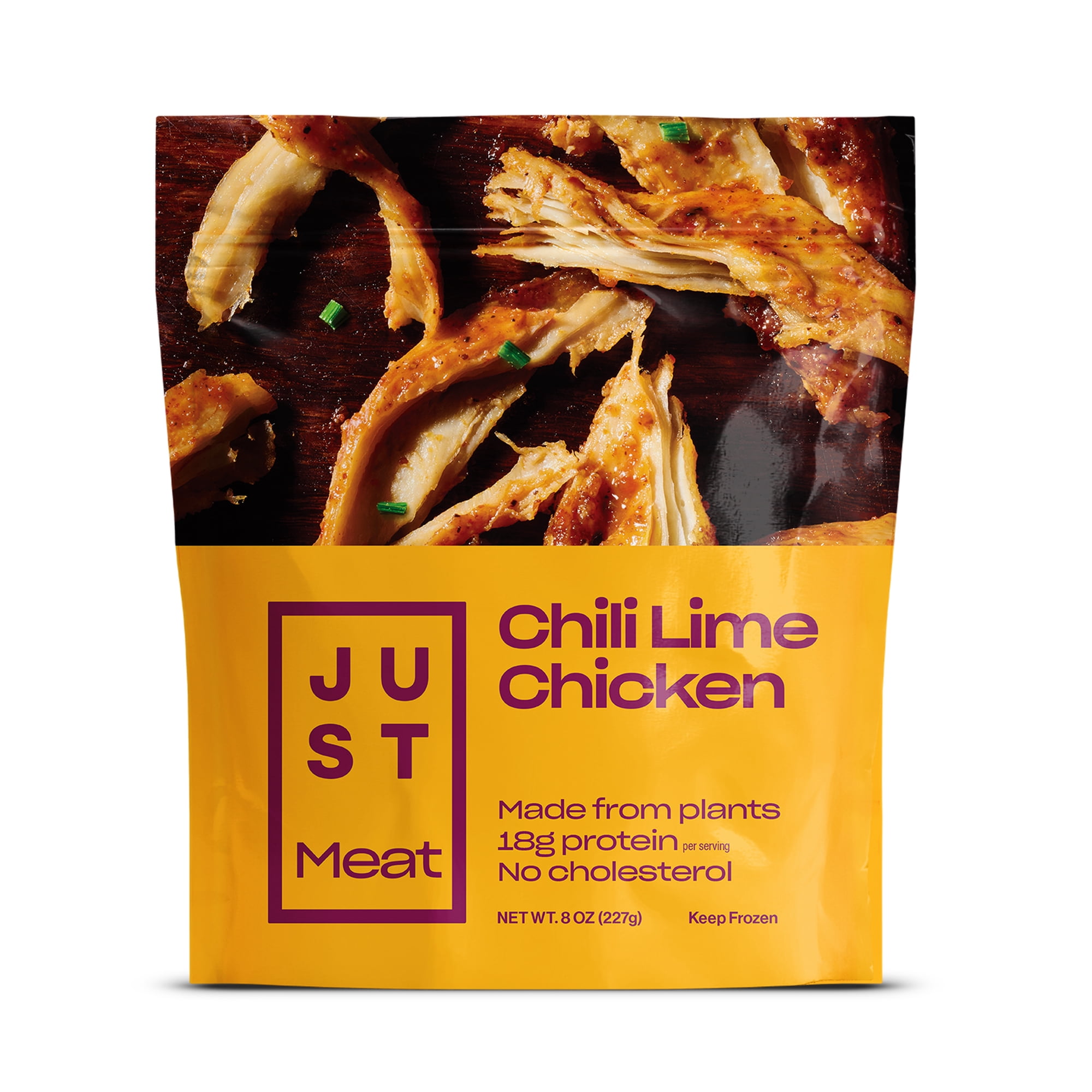 Just Meat Plant-Based Chili Lime Chicken – 18g Protein, Vegan, No Cholesterol, Frozen 8oz