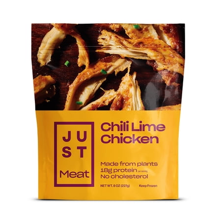 Just Meat Plant-Based Chili Lime Chicken – 18g Protein, Vegan, No Cholesterol, Frozen 8oz
