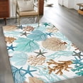 thumbnail image 3 of Coral Stars Washable Area Rugs 4'x6', Summer Sea Teal Green Brown Corals Star Low Pile Throw Living Room Rug Non-Slip Sturdy Edge Binding Carpet for Indoor Entryway Bedside Kitchen, 3 of 9