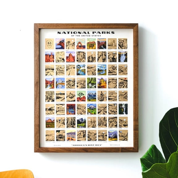 National Park Scratch Off Poster, Colorful Bucket List Poster, US National Park Map, Family Adventure Poster, , 16x20, Unframed Paper Poster 8x10in