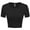 BLACK, variant on Women Rib Casual Slim Fit Short Sleeve Crew Neck Basic Crop T Shirt Top