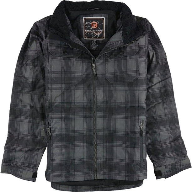 Parka utilitaria de lona a cuadros Free Country Negro Grande