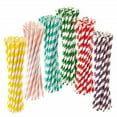 thumbnail image 5 of Quality 25 pcs/pack Stripe Pattern for Wedding,Party Colorful Paper Material Paper Drinking Straws Party Supplies Disposable Straws Drinking Accessories BLUE, 5 of 8