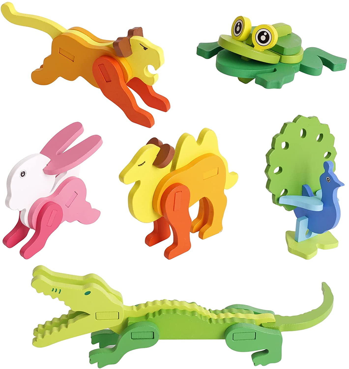 3D Wooden Jigsaws 4 Pack Animal Puzzle Kids Children Gift Present Baby Toddler 