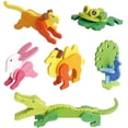 thumbnail image 1 of Paquete de 6 rompecabezas de animales 3D para niños de 3 4 5 6 años de edad, rompecabezas de madera para niños pequeños, juguetes educativos preescolares de aprendizaje temprano, regalo para niños y niñas. Zhivalor WRLF-292, 1 of 7