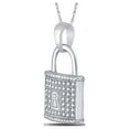 thumbnail image 2 of Diamond Princess 10kt White Gold Womens Round Diamond Key Lock Dangle Pendant 1/8 Cttw, 2 of 2
