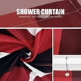 thumbnail image 2 of Red Geometric Shower Curtain, Waterproof Design and Polyester, Quick-Drying, Weighted Hem, Red Fabric Shower Curtains Set for Bathroom W 36 x H 72, Durable and Washable with 8 Hooks, 2 of 5