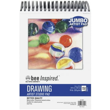 Bee Paper - 9" x 12" Studio Artist Drawing Pad, Spiral Bound, 150 Sheets, 74 lb. 120 GSM Paper