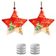 thumbnail image 1 of 2Pcs Christmas Tree Pendants with LED Light Battery-Operated Waterproof Snowflake Snowman  Themed Hanging Decorations, 1 of 10
