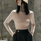 thumbnail image 3 of Camisetas de manga larga con cuello alto para mujer, suéteres casuales ajustados, camisetas con capas, 3 of 5