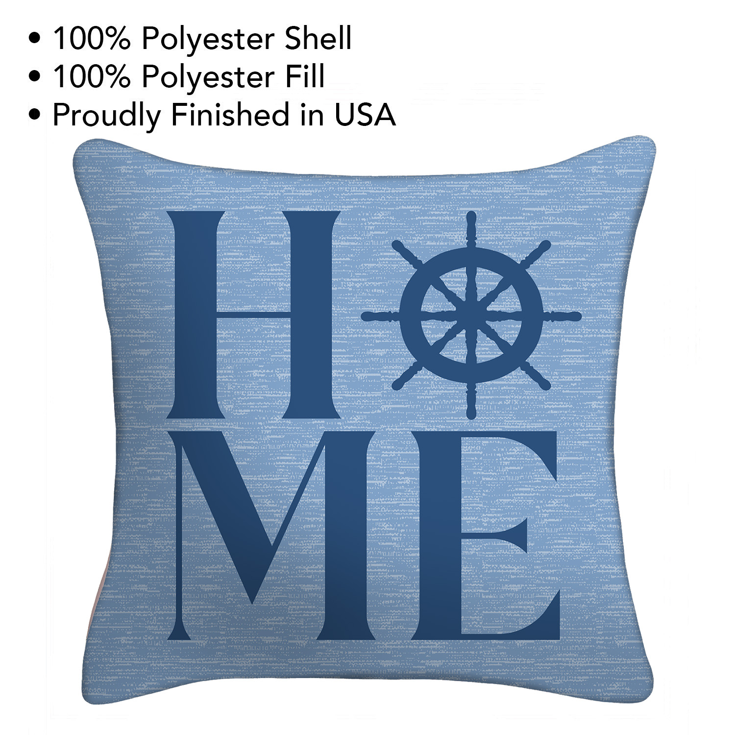 Mainstays 16" x 16" Reversible Decorative Outdoor Throw Pillow, Coastal Home