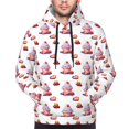 thumbnail image 4 of KLL Strawberry Blueberry Cream Cake Print Mens Hoodie Long Sleeve Casual Pullover Hooded Sweatshirt Fashion Drawstring Hoodies with Pocket-4X-Large, 4 of 6