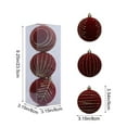 thumbnail image 3 of 3pc Burgundy Velvet Christmas Ornaments Balls Flocked Christmas Tree Decoration,Velvet Christmas Ball Ornaments,Luxury Christmas Decorations Hanging Ornaments for Xmas Tree,Party,Wedding,Home Decor, 3 of 8