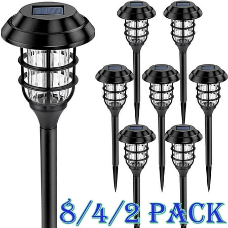 

Solar Street Lights Outdoor 8-Pack Outdoor Waterproof Solar Street Lights Solar Garden Lights for Yards Lawns Patios Sidewalks Steps and Driveways (Cool White)