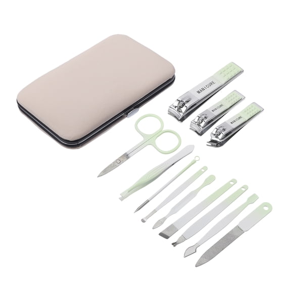 Unique Bargains 1 Set Plaid Pattern Nail Clippers Toenail Clippers Green