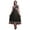 Black, variant on Green Floral Printed Women Designer Mandarin Collar Anarkali Dress Indian Ethnic Kurta Small