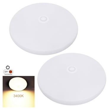 Facon 3-1/2'' LED RV Puck Light Super Slim Under Cabinet Light, 2-Packs Surface Mount Ceiling Dome Light with Push Switch, 12V DC Interior Light for RV Camper Trailer
