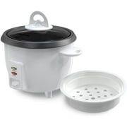 Mishcdea Mini Rice Cooker 3 Cups (Uncooked), Electric Rice Cooker Small with Removable Nonstick Pot & Food Steamer, 12H Automatic Keep Warm, for Rice, Soups, Stews, Grains, Oatmeal - White