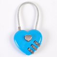 thumbnail image 1 of Candado BRI con Código de Combinación en Forma de Corazón Azul para Parejas 1 Unidad, 1 of 5