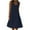 Navy, variant on WIZUTIZ Womens Summer Dress Stylish Casual Knee-Length Solid Vacation Dress U Neck Sleeveless Sun Dress for Teen Girls Crochet Ruffled Linen Cocktail Dress Army Green L