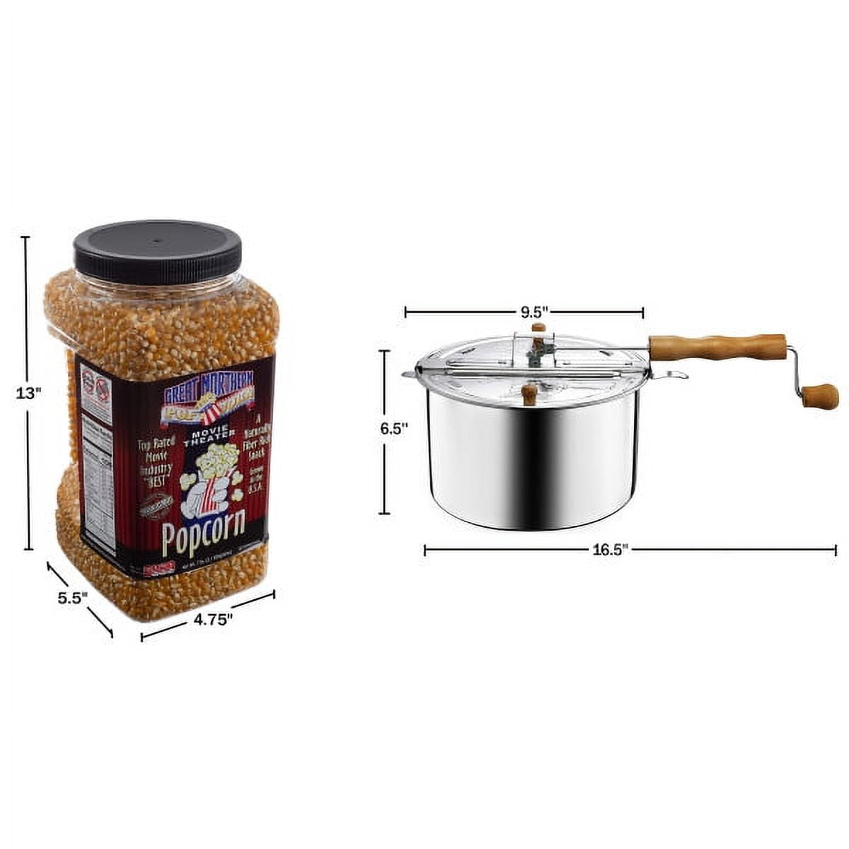  Stovetop Popcorn Maker – 6.5-Quart Popper Pan with