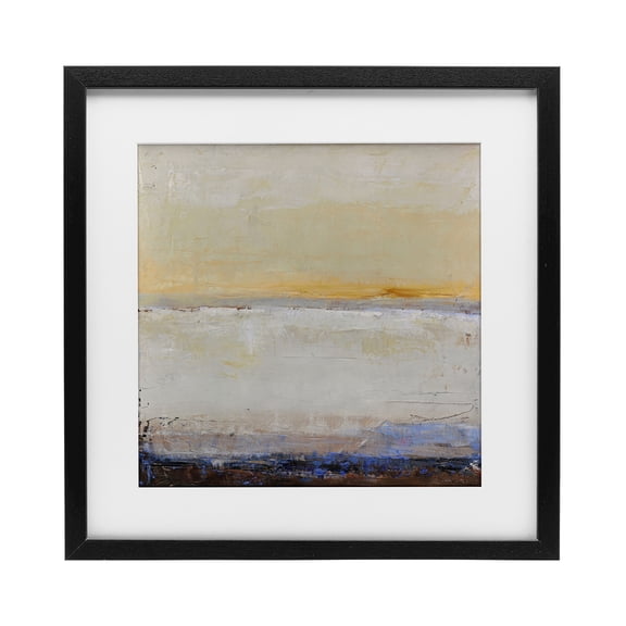 Sweeping Subtle Horizon Black Framed Print Under Glass, design by Design Fabrikken