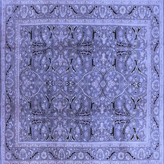 Ahgly Company Indoor Square Oriental Blue Traditional Area Rugs, 6' Square