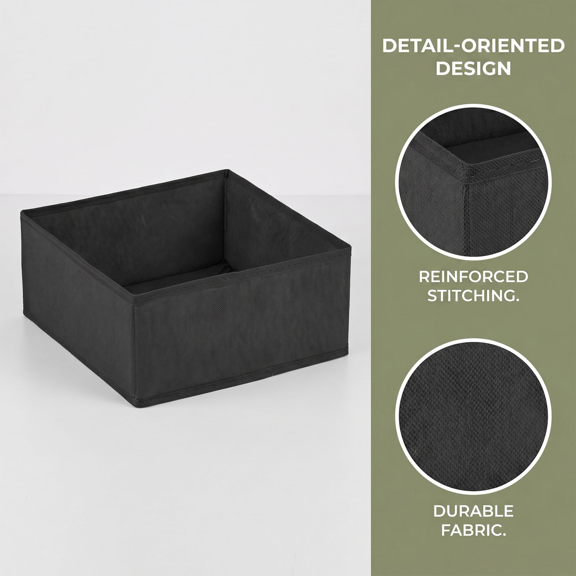 Unique Bargains Storage Bin with Zipper for Organizing Clothes Black 11" x 11" x 4.7"