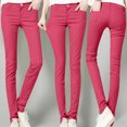 thumbnail image 2 of Jxximdong Leggings for Women Women High Rise Fashion Jean Classic Solid Color Ankle Jeans Casual Regular Tight Fitting Jeans Pink XL Yoga Pants, 2 of 8