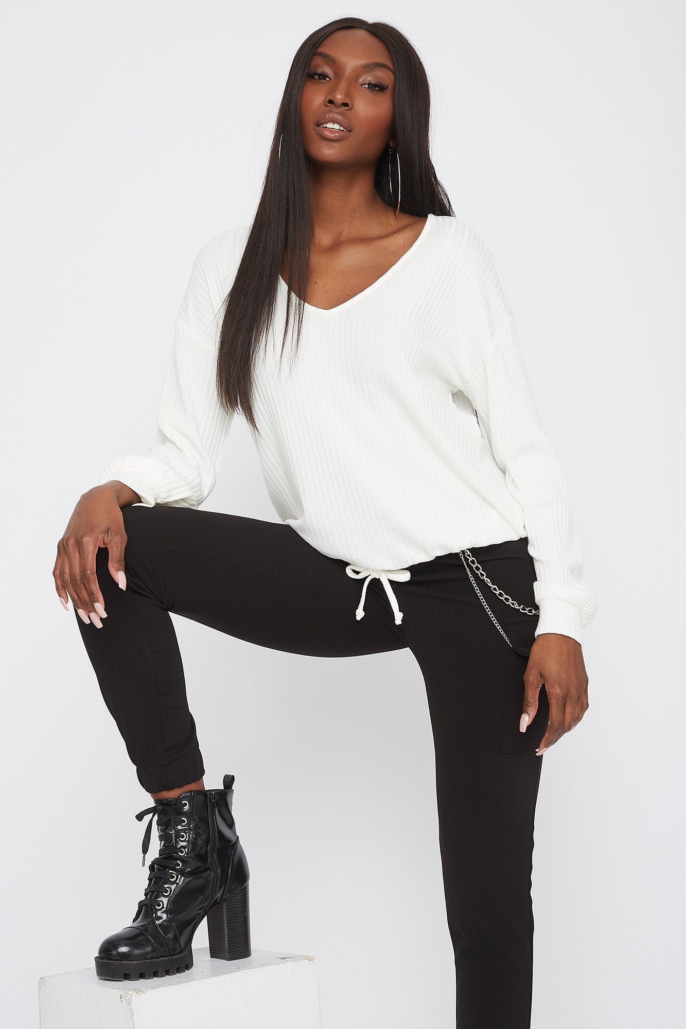 sweater with drawstring waist