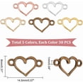 thumbnail image 2 of 150 Pcs Heart Shape Connectors Charms 5 Color Alloy Heart Link Charms with Double Loops Hollow Connector Pendants for DIY Jewelry Bracelets Necklaces Keychain Making 8x14.5mm, 2 of 6