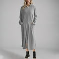 thumbnail image 2 of Kaemgyyd Robe for Women Fall Winter Warm Zipper Bathrobe Ribbed Long Sleeves Full Length Loungewear Sleepwear with Pockets, 2 of 6