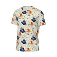 thumbnail image 6 of Wukai Flower Leaves Print Men's Short-Sleeved Mesh T-Shirt,Quick-Dry Short Sleeve Workout T-Shirt-, 6 of 8