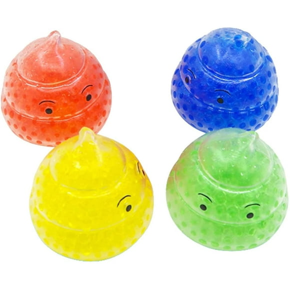 Tik Tok New Stress Balls, Caterpillar/Frog/Ice Cream/Poop Shape Grape Ball Stress Relief Toy, Squeeze-Ball Decompression Sensory Toy, Autism Special Needs Stress Reliever Ball Toys (Poop, 4PC)