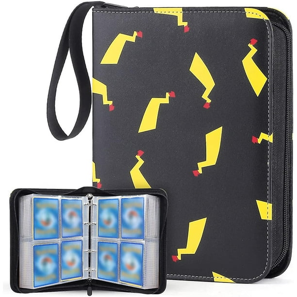 Classeur de transport pour cartes Pokemon, porte-album de collection de  cartes pour 400 cartes avec 50 feuilles amovibles, classeur de cartes à 4  poches pour organiser 
