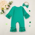 thumbnail image 4 of mgoYE Baby Girl Valentines Outfit Newborn Long Sleeve Onesie Letter Print One Piece Jumpsuit Romper Cute Spring Clothes(Green,6-12 Months), 4 of 9