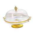 thumbnail image 3 of Decorative Kitchen Platter, Footed Pastry Display Server, Salad Bowl Cake Stand, Clear with Lid, 3 of 8