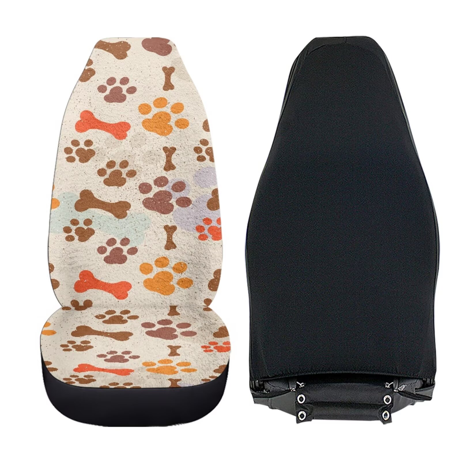 Uorisanigo Car Seat Cover Fit Four Seasons, Universal Cute Dog Paws Front of Car Seat Cushions, 2 PCS Auto Seats Protectors, Fit for Most Cars, SUVs, Trucks, and Vans