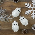 thumbnail image 3 of Northlight 3ct Silver and White Owl Matte Glass Christmas Ornaments 2.5", 3 of 3