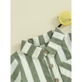 thumbnail image 4 of Infant Boy Gentleman Outfit Striped Print Short Sleeves Button Shirt and Shorts Set, 4 of 8