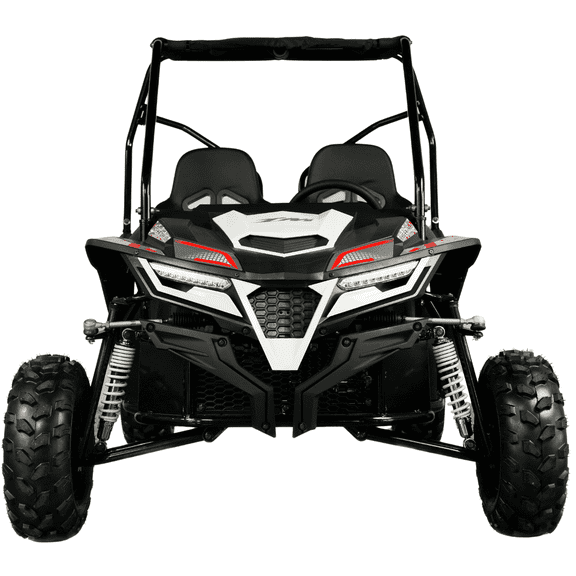Trailmaster Cheetah 8 Off-Road Go Kart / UTV, 208cc 4-Stroke Engine, Max Speed 32 MPH, Upgraded Rear Suspension – White