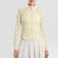 thumbnail image 2 of Women's UPF 50+ Lightweight Athletic Jacket Sun Protection Full Zip Long Sleeve Shirts Hiking Outdoor Pockets Yellow M, 2 of 6