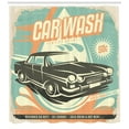 thumbnail image 3 of Ambesonne Cars Shower Curtain, Retro Car Wash Poster, 69"Wx84"L, Pale Orange Turquoise, 3 of 3
