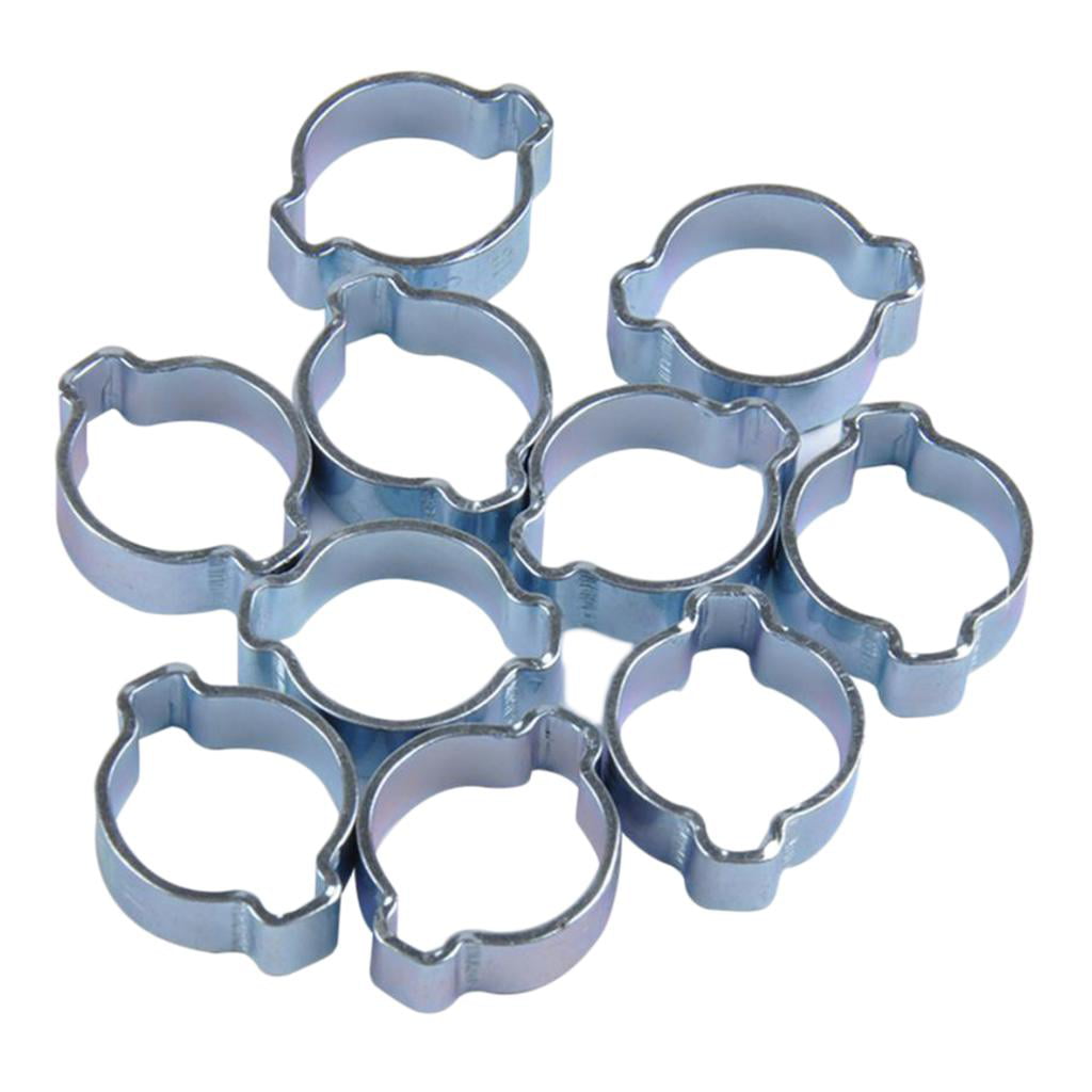 balikha 10x Stainless Steel Double-Ear O-Clips Hydraulic Hose Fuel Clamp 17-20mm Clip