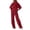 Wine, variant on Rexolia Women’s Full Zip Relaxed Top & Wide Leg Pants Solid 2-Piece Active Set Black L