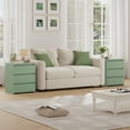 thumbnail image 3 of Homfa 3 Drawers Nightstand Set of 2, Small Sofa Table, Wooden Storage Cabinet for Living Room, Green Finish, 3 of 8
