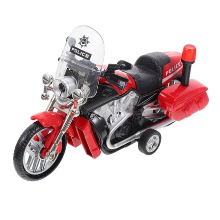 ELAYARD Lightweight Red Police Motorbike Model with Pull Back Function and Alloy Build